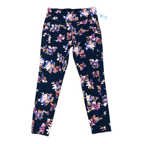 J.JILL Fit Womens High Rise Legging Sz M New Floral Stretch Ankle Pockets $99 - Picture 1 of 8